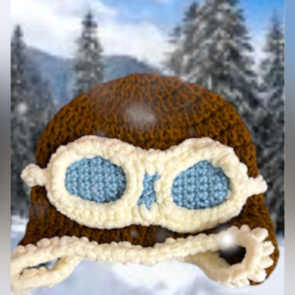 Handmade kids aviator beanie